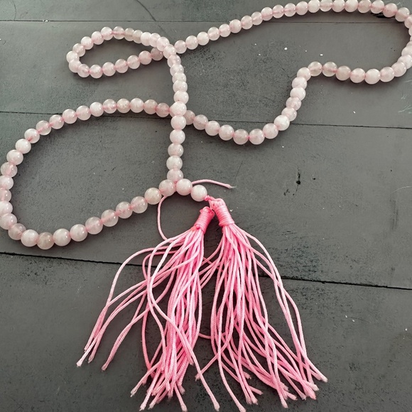 Rose Quarts  Chrystal  mala New - Picture 3 of 3